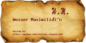 Weiser Maximilián névjegykártya